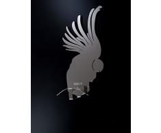 Lettera G Perchero de Pared Cacatua Color Acero Pulido 31 x 10 x 40 cm, Dal Design Moderno, Made in Italy