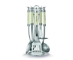 Morphy Richards Juego de Utensilios de Cocina 46825 Accents, 5 Piezas de Acero Inoxidable, Acero Inoxidable, Marfil, Crema, 18 x 18 x 37.5 cm