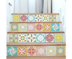 WALPLUS WT1521 - Adhesivos Decorativos para Pared (15 x 15 x 24 cm), diseño de Azulejos de Colores de Malia, 15 x 15 x 0,02 cm