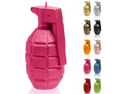 Candellana Hecho a Mano Grenade Vela de Regalo - Divertida - Vela Decorativa - Decoración del Hogar - Regalos para Amigos - Mecha de Algodón - Tiempo de Quemado 25h - Vela Dark Pink