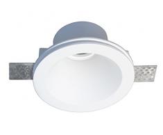 onlineplaster 806Â CH foco de techo empotrable redondo yeso GU10Â blanco natural 13, 1Â x 7Â cm)