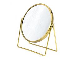 Ridder Espejo de Maquillaje, Espejo de pie Summer Dorado, con 5 aumentos, manejable, Moderno