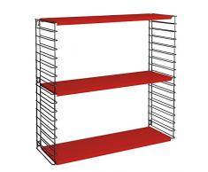Metaltex - EstanterÃa modular, metal, 3 estantes, 70 x 21 x 68 cm, color rojo