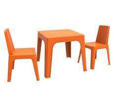 resol Julieta Set Infantil de 2 Sillas y 1 Mesa, Plástico y Polipropileno, Naranja, 60x51x78 cm, 3 Unidades