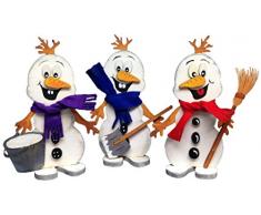 Petra s Manualidades (News 3Â x Juego de Manualidades para muÃ±eco de Nieve Snowy con Nieve Pala, Escoba y Cubo, Madera, Madera Colores, 25Â x 18Â x 5Â cm