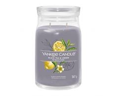 Yankee Candle Signature - Vela perfumada | Vela en tarro grande de té negro y limón con doble mecha, mezcla de cera de soja de larga duración, regalo perfecto para mujeres