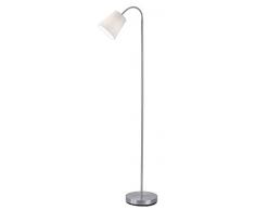 Reality Leuchten Windu R40151001 - Lámpara de pie (metal y níquel, pantalla de tela, no incluida), color blanco 1 bombilla E27.