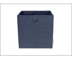 Bigso Box of Sweden Cubo de tela para la estanterÃ­a o el armario â Amplio cubo organizador para ropa, juguetes, material de oficina, etc. â Caja cubo plegable de poliÃ©ster y cartÃ³n â azul