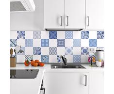 Ambiance-Live 24 Pegatinas Adhesivos carrelages | Adhesivo Adhesivo Azulejos - Mosaico Azulejos de Pared de baño y Cocina | Azulejos Adhesiva - azulejo - 10 x 10 cm - 24 Piezas