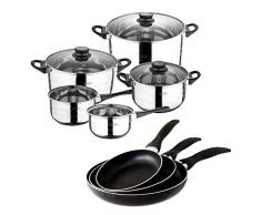 San Ignacio Juego de Sartenes y BaterÃa de Cocina, Acero, Negro, 40 cm