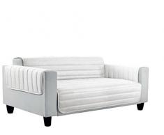 Italian Bed Linen Elegant Funda Protectora para Sofá, Microfibra, Blanco/Blanco, 2 plazas