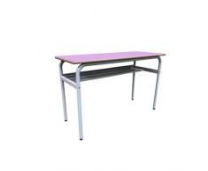 Mobeduc Ajustable de Doble de los niños Escritorio, Madera, Rosa, tamaño 6, 120 x 50 x 76 cm