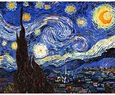 Legendarte Vincent Van Gogh La Noche Estrellada Impresión Digital sobre Lienzo, cm. 40x50