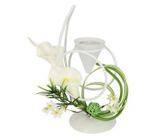 Portavelas con Inserto de Cristal y Vela de tÃ© con Flor de Calla, decoraciÃ³n de Mesa, lÃ¡mpara de tÃ©, lÃ¡mpara de Viento, decoraciÃ³n romÃ¡ntica, decoraciÃ³n de Boda