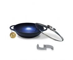 LAGUIOLE - Wok 32 cm negro antiadherente Azul Diamond inducciÃ³n