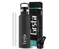 Botella Agua 500ml, Botella Agua Acero Inoxidable con pared Doble Aislamiento, Sin BPA, Botella de Agua Reutilizable, Botella Termo para NiÃ±os, Deportes, Escuela, Fitness, Bicicleta, Al aire libre