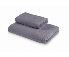 MÃ¶ve Superwuschel Uni mit eingesticktem Logo Toalla de Ducha, algodÃ³n, Gris, 80 x 150 x 2 cm