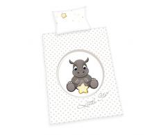 Herding 2485210063 Juego de Cama de Jana Rinoceronte, algodón, Blanco, 135 x 100 cm