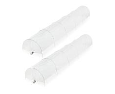 Relaxdays Aluminio plástico, 2 Unidades, 3,7 m de Longitud, PVC para Invernadero, crianza, túnel para Plantas, Color Transparente, 80% 20% Acero