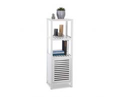 Relaxdays EstanterÃa de baño, Armario, Cierre magnético, Madera, Marrón, 110 x 36,5 x 33 cm, Bambú, Blanco,
