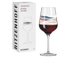 RITZENHOFF 3001007 - Copa de vino tinto (500 ml, cristal de corazÃ³n nÂº 7, diseÃ±o de paisaje, color oro rosa, fabricado en Alemania, azul, blanco, rojo, oro rosa