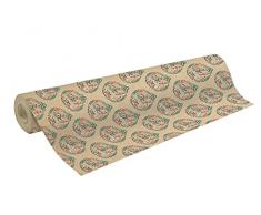 Clairefontaine 223899C â Una bobina de papel kraft en bruto reciclado. Tamaño: 50 x 70 cm â 70 g â Diseño: bolas de Navidad, rojo y verde â Papel reciclado, adecuado para embalaje de regalos