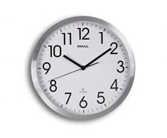 MAUL 9063008Â maulmove Radio Reloj de Pared, Metal, Blanco, 30Â x 30Â x 4.5Â cm