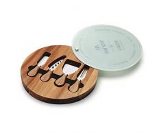 Lacor 60072 Juego de Cuchillos para Queso, Madera, Marrón, 27x27x4 cm