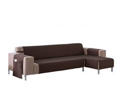 Martina Home Cubre sofá Chaise longue modelo Betta - Tela - Brazo derecho - color Marrón - medida 240 cm ancho.