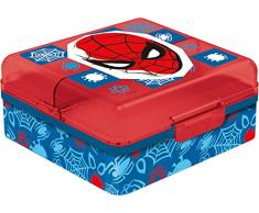 Tataway in viaggio si cresce Marvel Sandwich - Caja de arena para niños de plástico Spiderman con múltiples compartimentos