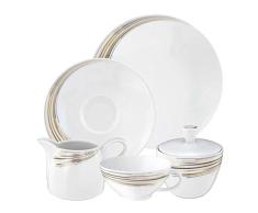 Seltmann Weiden servicio de tÃ© 20 piezas | Set para 6 personas | Serie Boston blanco | servicio incluye cada 6 plato de desayuno, taza de tÃ©, platillo de tÃ©, cada 1 desnatadona, sugar bowl