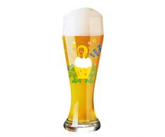 Ritzenhoff Weizen Copa de Cerveza, Cristal, Blau/Gelb/Rot, 8.5 cm