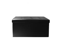 THE HOME DECO FACTORY hd3404 baúl Banco Plegable PU M2 Poliuretano 76 x 37,5 x 37,5 cm, Poliuretano, Negro, 76x37.5x37.5 cm