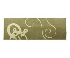 Laroom Alfombra, PP y Rubber, Beige y Verde