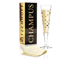 Ritzenhoff Champus Copa de cava, 200 milliliters, Cristal, Gold, Platin, Schwarz