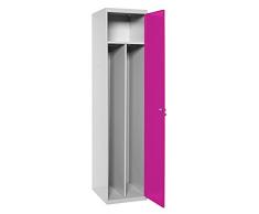 SimonRack SIMONLOCKER Prof. Mon. Single-DIV 1/1 500 GR/RS Taquilla Metalica, Gris/Rosa, Grande