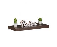 Relaxdays Estante Flotante Grande, Madera, Marrón, 25x60x4 cm