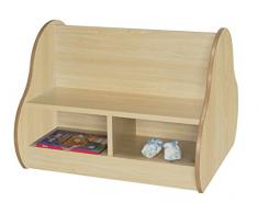 Mobeduc 602106HP18 - Banco Infantil Doble para 4 niños, Madera, Color Haya, 70 x 66 x 54 cm