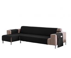 Martina Home Cubre sofá Chaise longue modelo Betta - Tela - Brazo izquierdo - color Negro - medida 280 cm ancho.