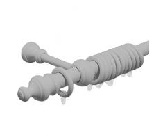 Kit Completo Barra De Cortina 280cm Gris Claro 28mm