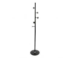 Versa 21270002 Perchero de pie Negro, 179x35x35cm, Metal, 5 colgadores