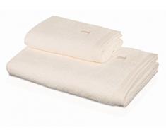 MÃ¶ve Superwuschel Uni mit eingesticktem Logo Toalla de Ducha, algodÃ³n, Marfil, 80 x 150 cm