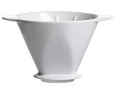 Ritzenhoff & Breker 038989 Porcelana Filtro de café Rio, Color Blanco, para el filtros de tamaño 4 Filtro de café, Porcelana, 14,5 x 14,5 x 11 cm