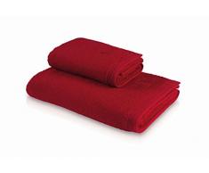 MÃ¶ve Superwuschel Uni mit eingesticktem Logo Toalla de Ducha, algodÃ³n, Rojo rubÃ­, 80 x 150 cm