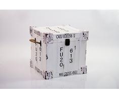 B&P Italia S/2 Juego de 2 baúles Decorativos Cuadrados, revistero, MDF, Blanco, Talla única