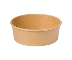 Intertan QM1300KRA - Juego de 50 tazas de papel de estraza redondas, color natural, 1300 ml de capacidad, color natural