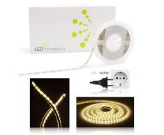Tira de luces LED (7 m, 7 m, protecciÃ³n IP65, fuente de alimentaciÃ³n 3A), color blanco cÃ¡lido