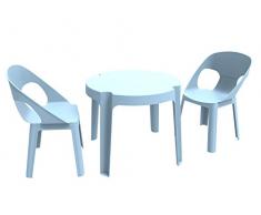 Resol Set Rita - Color Azul, Set de 1 Mesa y 2 sillas