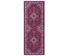 Nouristan Azad TÃ¤briz-Alfombra de salÃ³n con diseÃ±o Oriental (80 x 200 cm, 100% poliÃ©ster, Parte Trasera de algodÃ³n, fÃ¡cil de cuidar, ribeteada, Apta para calefacciÃ³n por Suelo Radiante), Color Rojo