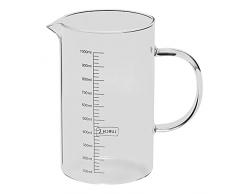 Lurch Jarra medidora de vidrio de borosilicato resistente al calor 70202, 1 litro